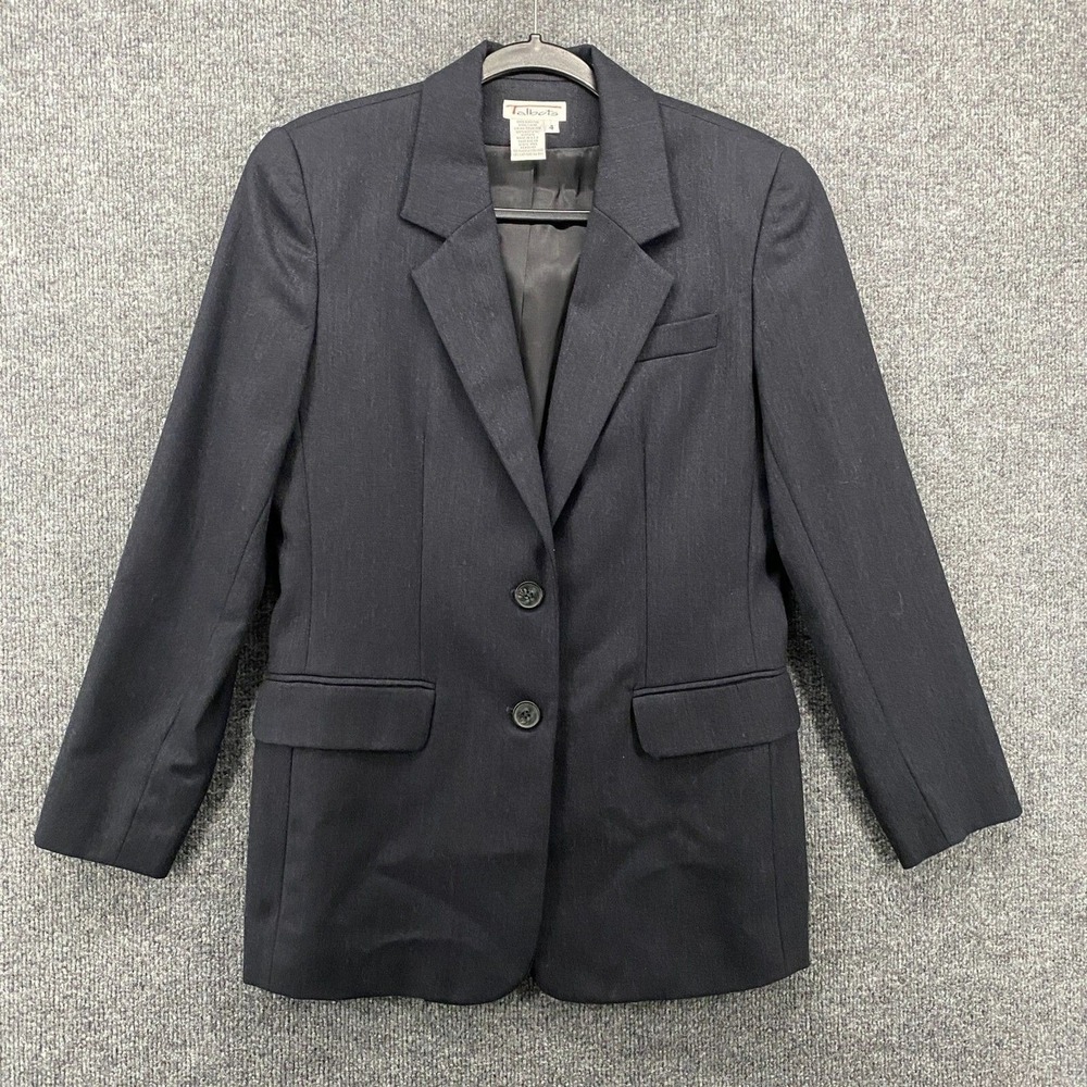 Talbots Blazer Jacket Womens 4 Wool Blue Button Up Office Academia Ladies Career